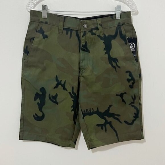 Volcom Vmonty 22" Chino Shorts Green Combo Men's Size 29 - Picture 6 of 6